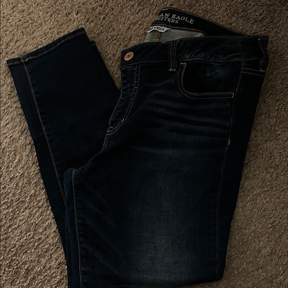 American Eagle Outfitters Women's Dark Blue Jegging Crop, Size 14 Long